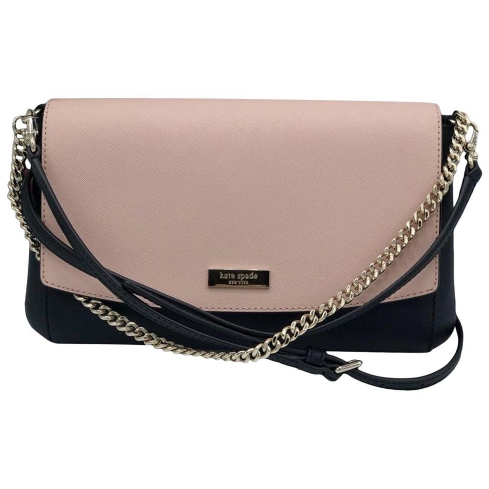 Kate Spade Laurel Way Greer Pink Black Cream Camel-leather Cross Body Bag